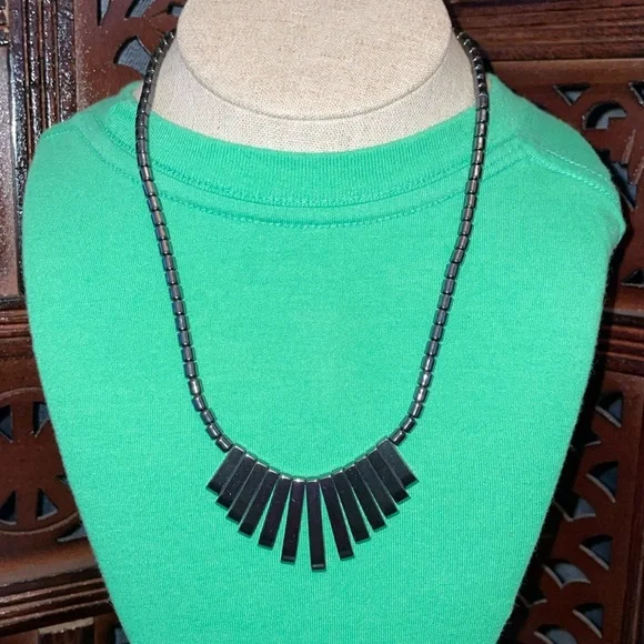 Vintage 1980’s Hematite Necklace. 18” - Picture 1 of 4